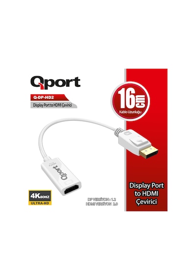Qport Q-dp-hd2 Dısplay Portundan Hdmı Cevırıcı 4k 60hz