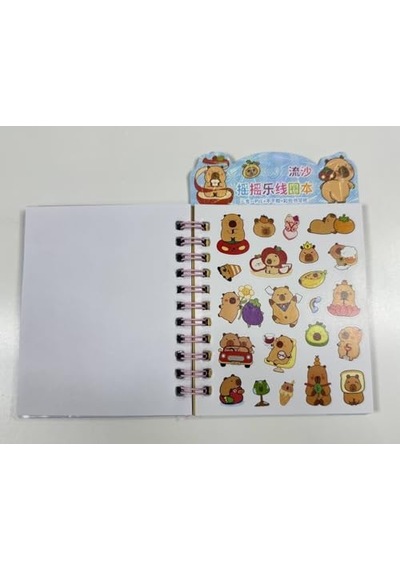 Sevimli Capybara 3'ü 1 Arada, 3d Sulu Kapak, Spiralli, 38 Yaprak Not Ve Sticker Defteri 11x9cm Mor Çok Renkli