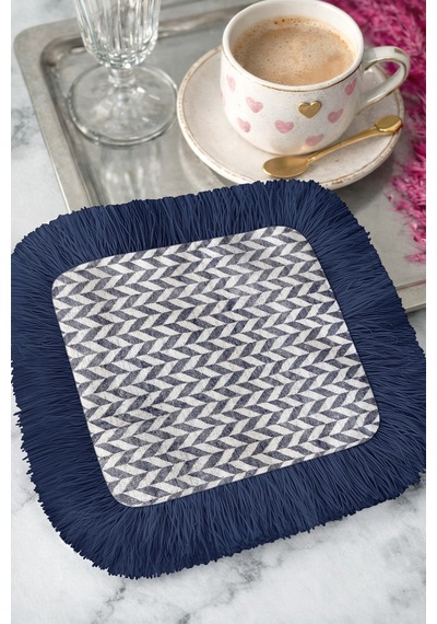 Zigzag Lüks Saçaklı Sunum Peçetesi - Geometrik Chic Modern Lacivert Desenli Kahve Sunum Mendili Okyanus Gök Mavisi Zigzag Lüks Saçaklı Sunum Peçetesi - Geometrik Chic Modern Lacivert Desenli Kahve Sunum Mendili Okyanus Gök Mavisi
