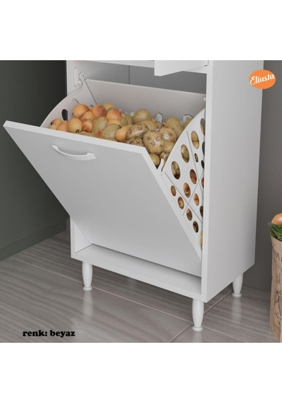 Mutfak Dolabı Kirli Çamaşır Dolabı Düşer Kapalı Banyo Dolabı Çok Amaçlı Dolap Beyaz