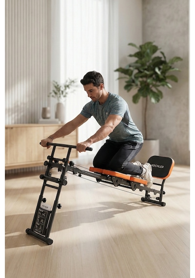 Yeni Nesil Çok Fonksiyonlu Ayarlanabilir Spor Bench Sehpası Direnç Lastikli, Katlanabilir Ve Teker