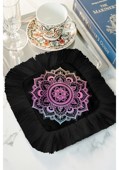 Mandala Işıltılı Saçaklı Kahve Yanı Sunumluk Peçete - Renk Geçişli Bohem Siyah Bardak Altlığı Mendil Sedefli Altın Sarısı Mandala Işıltılı Saçaklı Kahve Yanı Sunumluk Peçete - Renk Geçişli Bohem Siyah Bardak Altlığı Mendil Sedefli Altın Sarısı