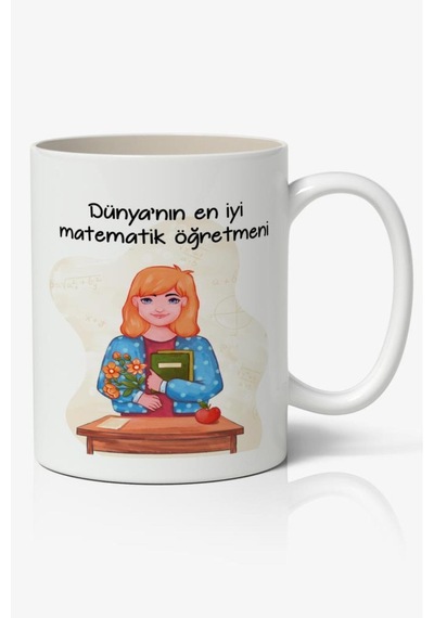 Dünyanın En İyi Matematik Öğretmeni Beyaz Kupa - Öğretmenler Günü Beyaz