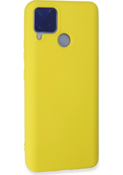 Cosmotex Newface Realme C15 Kılıf Nano İçi Kadife Silikon - Sarı