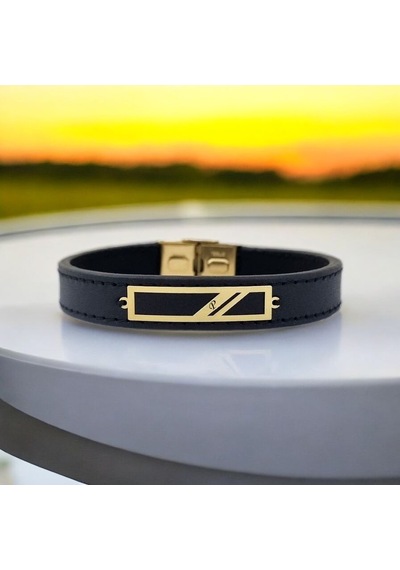 Archin P Harfine Özel Dikdörtgen Motifli 14 Ayar Altın Plakalı Hakiki Siyah Derili Hediye Bileklik-446harf P Archin P Harfine Özel Dikdörtgen Motifli 14 Ayar Altın Plakalı Hakiki Siyah Derili Hediye Bileklik-446harf P