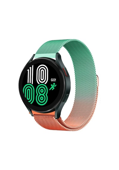 Watch 20mm Metal Mıknatıslı Kordon - Turuncu-yeşil Çok Renkli