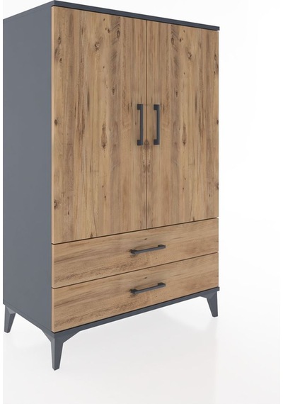 Hyperion Dolap Tek Raflı 2 Çekmeceli Tek Askılı 88x44x134 Antrasit-çam Antrasit Hyperion Dolap Tek Raflı 2 Çekmeceli Tek Askılı 88x44x134 Antrasit-çam Antrasit