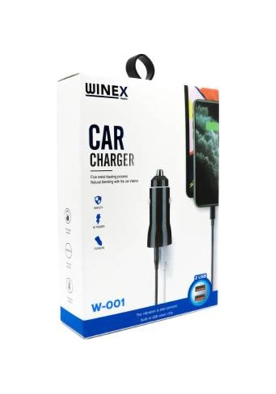 Winex W001 Usba Çift Çıkışlı 3.1A Araç Şarj Aleti Siyah
