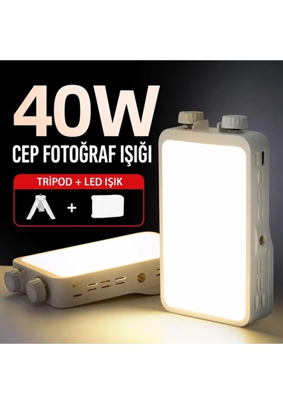 40w Led Cep Fotoğraf Işığı 3000-7000k Crı 95+ Type-c Cmd-201