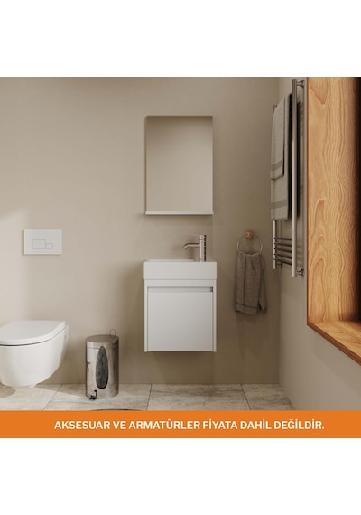 Aqua Bagno Minizia Banyo Dolabı 45 X 32 Cm. Beyaz,lavabo Dahil Abs.50.35.01.02 Aqua Bagno Minizia Banyo Dolabı 45 X 32 Cm. Beyaz,lavabo Dahil Abs.50.35.01.02
