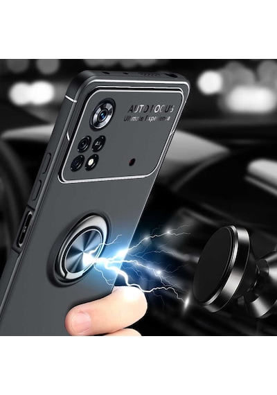 Xiaomi Poco M4 Pro 4g Kılıf Zore Ravel Silikon Kapak Siyah-Rose Gold