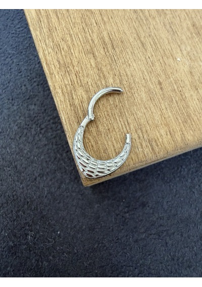 316 L Cerrahi Çelik Otantik Desenli Oval Model Halka Piercing Gold