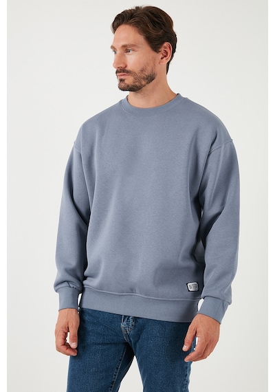 Buratti Regular Fit Bisiklet Yaka Pamuklu Içi Tüylü Yumuşak Şardonlu Erkek Sweat 5905255 Koyu Gri