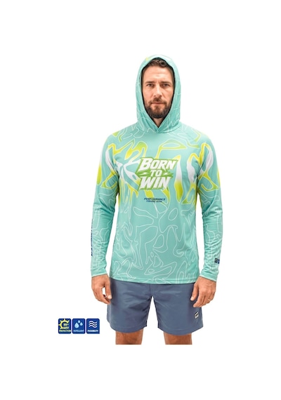 Fujin Pro Angler S26 T-shirt Hooded Izohips Bold Mint Xl Açık Yeşil
