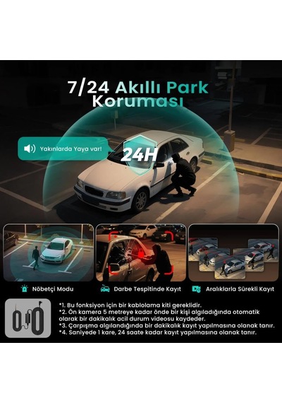 Ses Kontrolü,4 Kanallı 3,18 İnç Dokunmatik Ekran, 2160p + 1080p + 1080p Ön Ve Arka İç Döngü Kaydı, 5,8 Ghz Wifi, Gps, Gece Görüşü, Wdr, Park Modu İle 4k Araç Kamerası 128 Gb Hafıza Kartlı 08537784