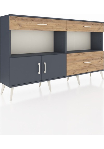 Arges Konsol 2 Raflı 3 Çekmeceli 2 Kapaklı 176x30x99 Antrasit-ant Antrasit-antrasit/çam Arges Konsol 2 Raflı 3 Çekmeceli 2 Kapaklı 176x30x99 Antrasit-ant Antrasit-antrasit/çam