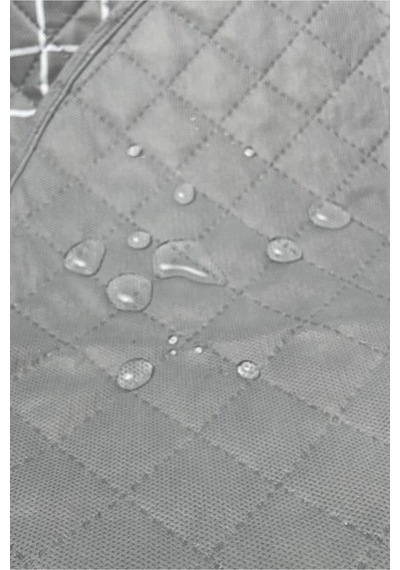 Kendinden Çantalı Kapitone Piknik Örtüsü 125x150 Cm Su Geçirmez Oduncu Desen Gri