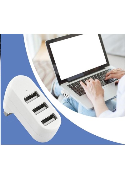 4 Port Usb 2.0 Hub Çoklayıcı Çoğaltıcı 180 Derece Dönen Beyaz