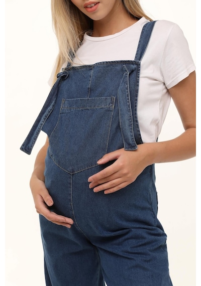 Luvmabelly Myra6152 Kot Hamile Salopet -mavi