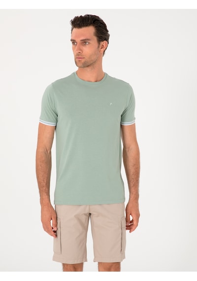 Mint Regular Fit %100 Pamuk Bisiklet Yaka T-shirt
