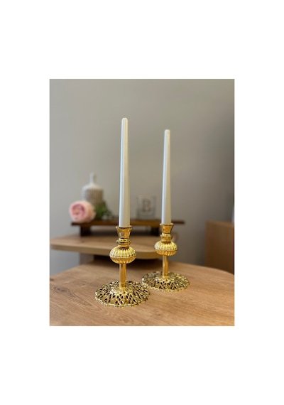 Lady 2'li Gold Rengi Şamdan & Mumluk Seti Gold - 807857530 Gold