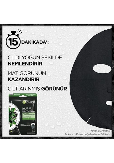 Skin Naturals Kömürlü Kağıt Yüz Maskesi Siyah Çay 37277344