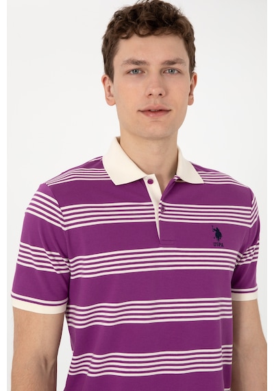 U.S. Polo Assn. Erkek Regular Fit Polo Yaka Menekşe Çizgili Tişört 50306826-VR037 U.S. Polo Assn. Erkek Regular Fit Polo Yaka Menekşe Çizgili Tişört 50306826-VR037
