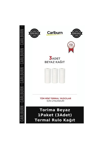 Premium Torima Beyaz 1paket 3adet Termal Rulo Kağıt Cihaz Rulosu Ofis Malzemesi Kırtasiye
