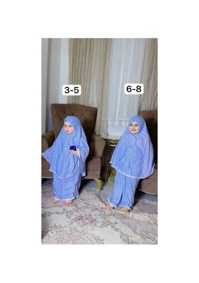 Aladaıyr 2 Adet Çocuk Namaz Elbise Pamuk Kumaş Çok Renkli026