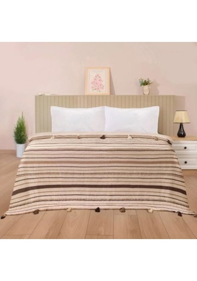 Soft Austin Tek Kişilik Yatak Örtüsü - Kahverengi - 195x225 Cm Çok Renkli