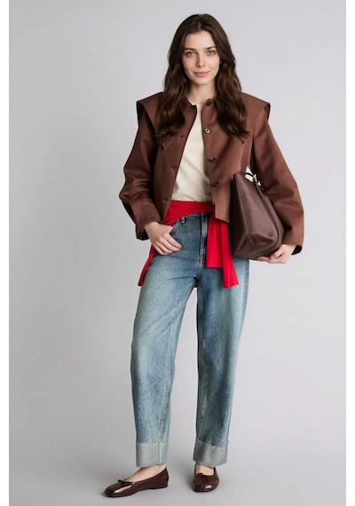 Defacto Relax Fıt Gabardin Trençkot H2393ax26spbn192 Kahve-bn192