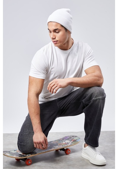 Cedy Denim Cedy Denım Yüksek Kalite Erkek Yüksek Bel Skater Baggy Jeanpantolon C362 Siyah