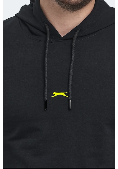 Slazenger Oslo In Erkek Kapüşonlu Cepli Siyah Sweatshirt Siyah