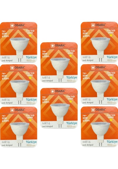 8 Adet Osaka 7w 50w Sarı Işık 3000k G4 Duylu İğne Bacak Led Çanak Ampul