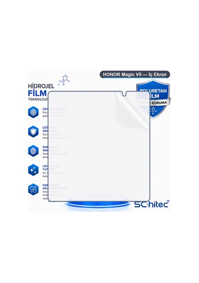 Schitec Honor Magic V5 İç Ekran Şeffaf Nano Hidrojel Koruyucu