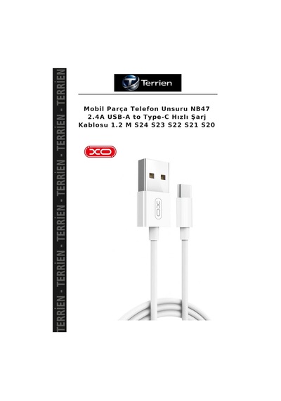 Mobil Parça Telefon Unsuru Nb47 2.4a Usb-a To Type-c Hızlı Şarj Kablosu 1.2 M S24 S23 S22 S21 S20