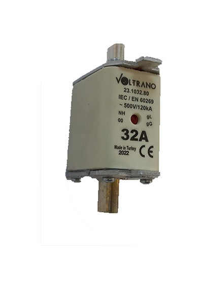 Voltrano Kale Porselen 32a 00 Boy Bıçaklı Sigorta Buşonu Nh00