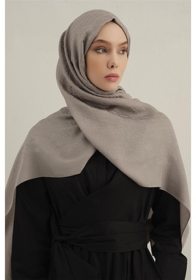 Armine Lyocell Naia Üçgen Monogram Şal 5 - 75 X 200 / Gri - 20 Gri - 20