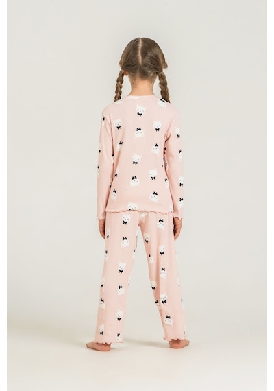 Rolypoly Kız Çocuk Teddy Bears Turuncu Uzun Kol Pijama Takım Rp3901-c-v1 Rp3901-c-v1