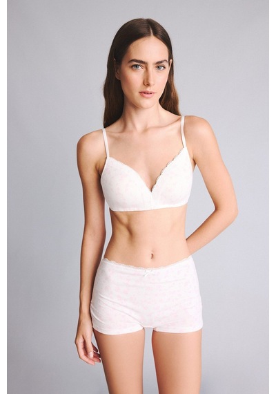 Defacto Çiçek Desenli Dantel Detaylı Penye Açık Pembe Boxer H6474ax26sppn648 Pembe-pn648