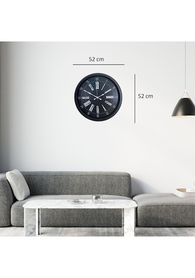 Siyah Noir Imperium 52 Cm Metal Duvar Saati Renkli