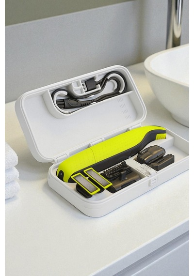 Oneblade Tıraş Makinesi Kutusu Dayanıklı Saklama Ve Koruma Çantası Beyaz