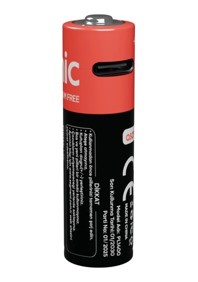 Asonıc Pl1400 Aa Şarjlı Pil 1.5volt 1400mah/2600mwh Type-c İle Kolay Şarj 2 Li Paket Usb To Type-c