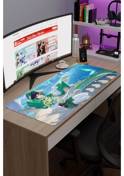 Venti Genshin Impact Anime Gacha V2 - 90x40 Xxl Gaming Mouse Pad Fare Altlığı