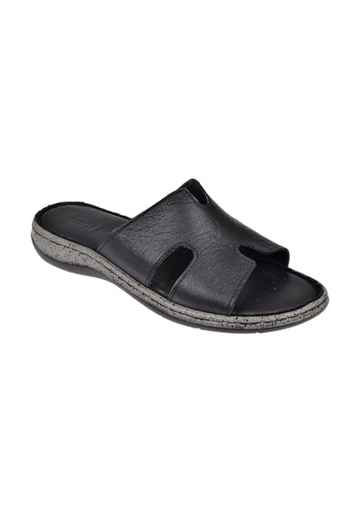 Castle Black Hakiki Deri Comfort Kadın Terlik Cb-22404 Siyah
