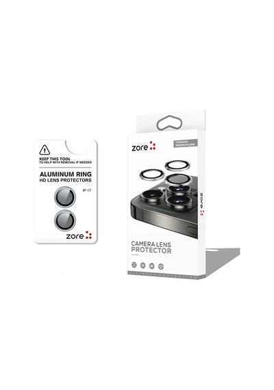 Apple Uyumlu iPad iPhone 17 Zore Cl-12 Premium Safir Parmak İzi Bırakmayan Anti-reflective Kamera Lens Koruyucu Mavi Açık