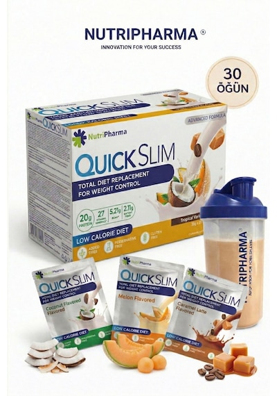 Whey Proteinli Öğün Yerine Geçen Shake Tropikal Karışık Kutu Bariatrik Protein 30 Saşe + Shaker Karışık