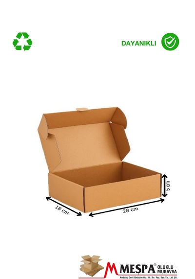 28x18x5 Cm Kargo Kutusu 25 Adet Kilitli Karton Ürün Gönderim Ve Paketleme Kutusu 25 Adet