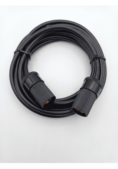 Araç Çakmaklık Uzatma Kablosu Dişi+dişi 12-24 Volt 16 Amper 2 X1 Mm Ttr Bakır10 Mt-siyah