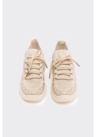Derinet Comfort Taban Taşlı Kadın Sneaker Bej Bej